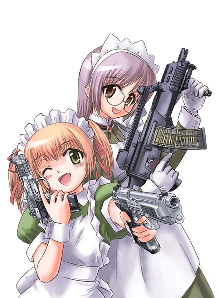 anime girls holding guns